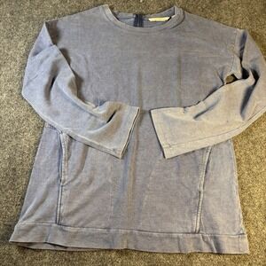 Soft Surroundings Women's Medium Shirt Top Blue On The Go Pullover
